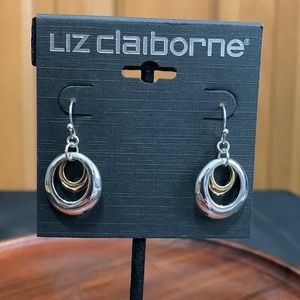 NWT Liz Claiborne two tone earrings